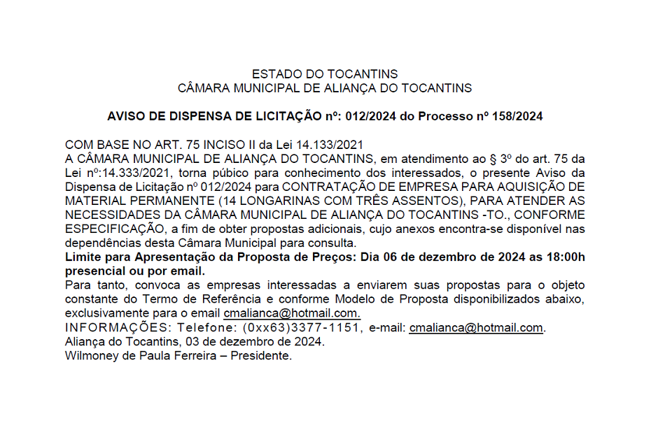 Dispensa de Licitação