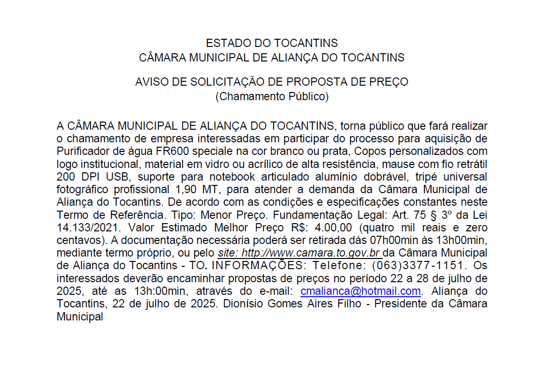 Dispensa de Licitação