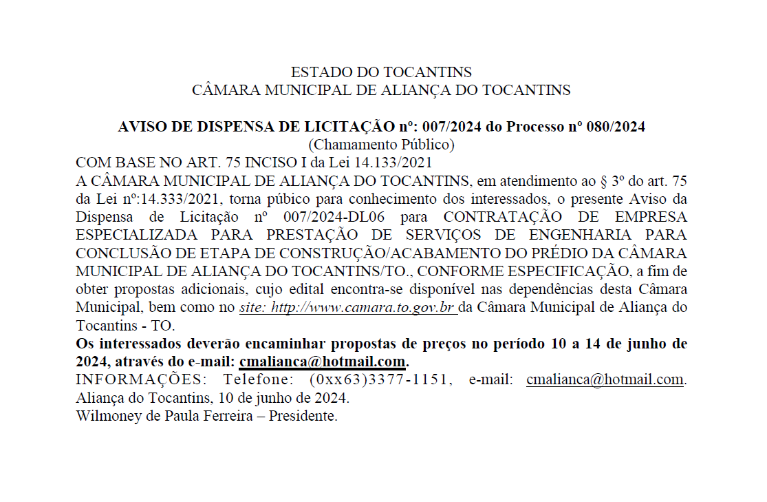 Dispensa de Licitação