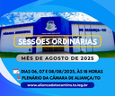 Sessões Ordinárias Agosto/2025